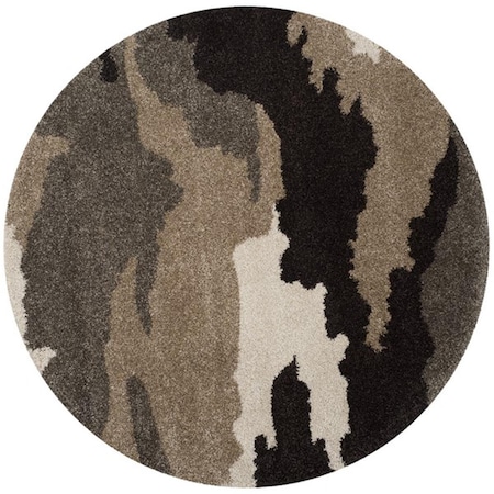 Safavieh 5 x 5 ft. Round Shag Power Loomed Rug; Beige & Multi Color SG453-1391-5R